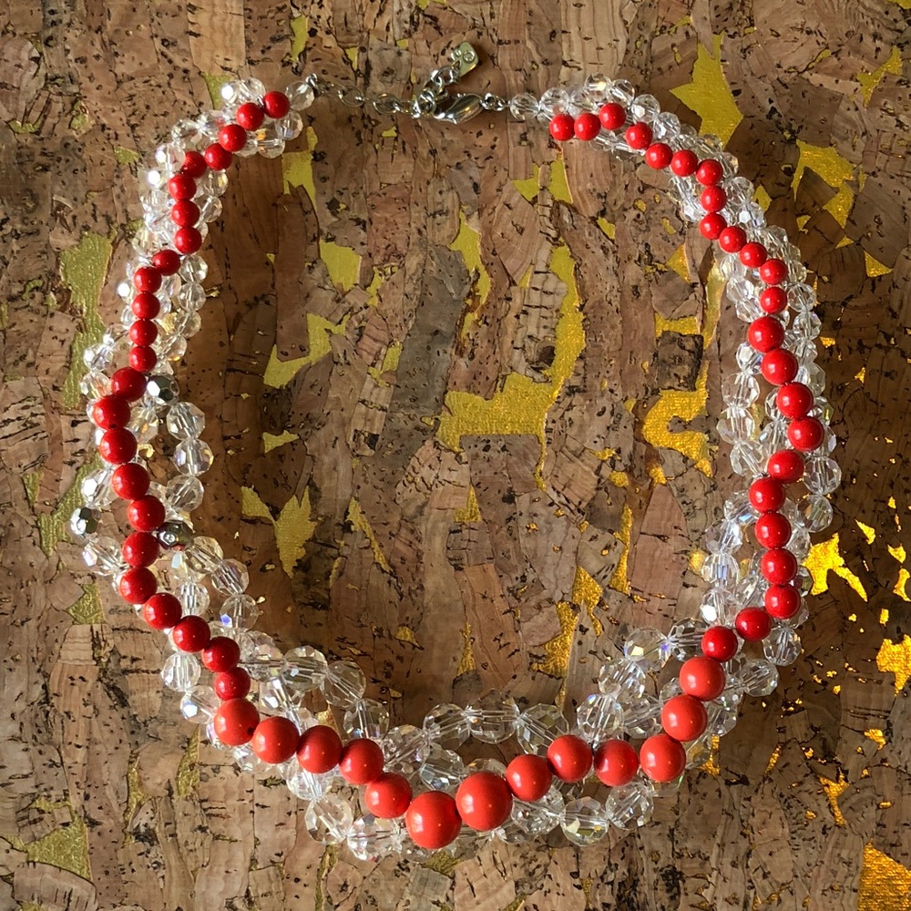NWOT Swarovski Maniac Necklace Coral